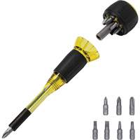 8-in-1 Tru-Grip Screwdriver with Stubby, 6-57/100" L, Plastic Handle Ontario Packaging