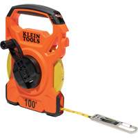 Open Reel Tape Measure with Single Hook & Carabiner, 1/2" x 100', 1/10" Graduations Ontario Packaging