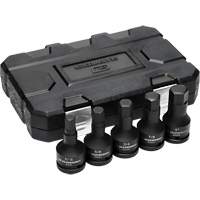 SAE Impact Bit Socket Set with Blow Mold Case, Hex, 3/4" Drive, 5 Pcs Ontario Packaging