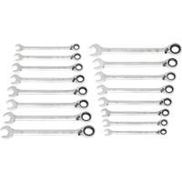 90-Tooth 12-Point Reversible Wrench Set, Ratcheting Box, 16 Pieces, Metric Ontario Packaging