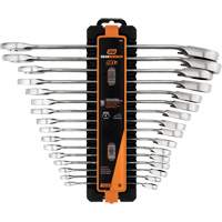 Jeu de cl&eacute;s r&eacute;versibles &agrave; 12 pans et 90 dents, Cl&eacute; polygonale, 16 morceaux, M&eacute;trique Ontario Packaging