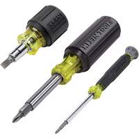 3-Piece Multi-Bit Screwdriver & Nut Driver Set, 12-63/100" L, Cushion Grip Handle Ontario Packaging