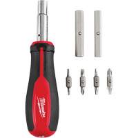 11-in-1 Magnetic 1/4" & 3/8" Drive Multi-Bit Screwdriver, 8" L, Cushion Grip Handle Ontario Packaging