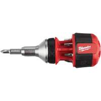 8-in-1 Compact Ratcheting 1/4" Drive Multi-Bit Driver, Cushion Grip Handle Ontario Packaging