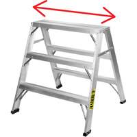 Industrial-Duty Sawhorse, 2' H x 31.9375" W x 23.50" D, 300 lbs. Capacity, Aluminum Ontario Packaging