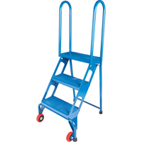 Portable Folding Ladder, 3 Steps, Perforated, 30" High VC437 | Ontario Packaging