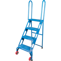 Portable Folding Ladder, 4 Steps, Perforated, 40" High VC438 | Ontario Packaging