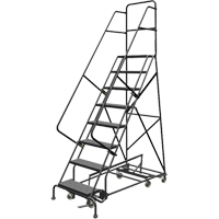 All Directional Rolling Ladder, 8 Steps, 24" Step Width, 80" Platform Height, Steel VC541 | Ontario Packaging