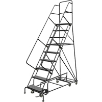 All Directional Rolling Ladder, 9 Steps, 24" Step Width, 90" Platform Height, Steel Ontario Packaging