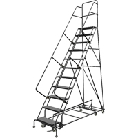 All Directional Rolling Ladder, 11 Steps, 24" Step Width, 110" Platform Height, Steel Ontario Packaging