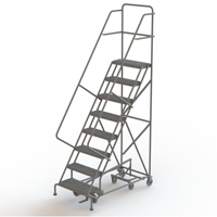 All Directional Rolling Ladder, 8 Steps, 24" Step Width, 80" Platform Height, Steel VC551 | Ontario Packaging