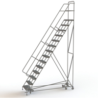 All Directional Rolling Ladder, 14 Steps, 24" Step Width, 140" Platform Height, Steel Ontario Packaging