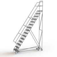 All Directional Rolling Ladder, 15 Steps, 24" Step Width, 150" Platform Height, Steel Ontario Packaging