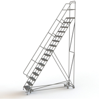 All Directional Rolling Ladder, 16 Steps, 24" Step Width, 160" Platform Height, Steel Ontario Packaging