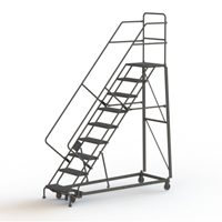 Heavy Duty Safety Slope Ladder, 9 Steps, Perforated, 50° Incline, 90" High VC577 | Ontario Packaging