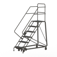 Heavy Duty Safety Slope Ladder, 6 Steps, Serrated, 50° Incline, 60" High Ontario Packaging