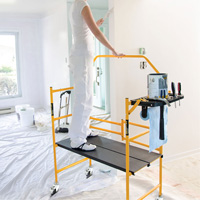 nsemble d'&eacute;chafaudage &agrave; montant de s&eacute;curit&eacute; & tablette pour outils de 4' Jobsite Series, Cadre Acier, 49-1/2" p x 57-3/4" h Ontario Packaging