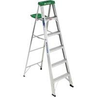 Step Ladder with Pail Shelf, 6', Aluminum, 225 lbs. Capacity, Type 2 VD565 | Ontario Packaging