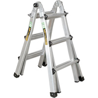 Telescoping Multi-Position Ladder, 2.916' - 9.75', Aluminum, 300 lbs., CSA Grade 1A Ontario Packaging