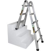 Telescoping Multi-Position Ladder, 2.916' - 9.75', Aluminum, 300 lbs., CSA Grade 1A Ontario Packaging