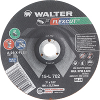Flexcut™ Depressed Centre Grinding Wheels, 7", 24 Grit, Aluminum Oxide, 7/8", 8600 RPM, Type 29 VV139 | Ontario Packaging