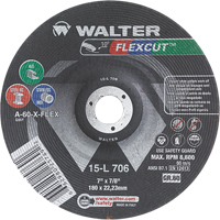 Flexcut™ Depressed Centre Grinding Wheels, 7", 60 Grit, Aluminum Oxide, 7/8", 8600 RPM, Type 29 VV141 | Ontario Packaging