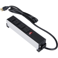 Barre d'alimentation en aluminium bross&eacute; pour l'int&eacute;rieur, 4 Prise(s), 6' Ontario Packaging