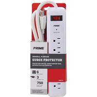 Surge Protector, 6 Outlets, 750 J, 1875, 3' Cord Ontario Packaging