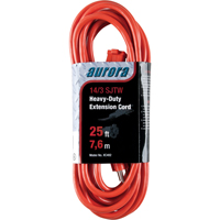 Vinyl Extension Cord, Outdoor, SJTW, 14/3 AWG, 15 A, 25' Ontario Packaging