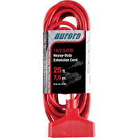 Vinyl Extension Cord, Outdoor, SJTW, 14/3 AWG, 15 A, 3 Outlet(s), 25' Ontario Packaging