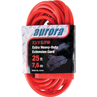 Vinyl Extension Cord, Outdoor, SJTW, 12/3 AWG, 15 A, 3 Outlet(s), 25' Ontario Packaging