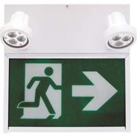 Running Man Exit Sign, LED, Battery Operated/Hardwired, 12" L x 12 1/2" W, Pictogram XE664 | Ontario Packaging