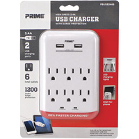 Prime&reg; USB Charger with Surge Protector Ontario Packaging