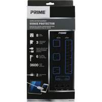 USB Charging Surge Protectors, 8 Outlets, 3600 J, 1875 W, 6' Cord Ontario Packaging