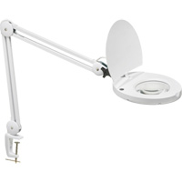 LED Magnifier with A-Bracket, 3 Diopter, LED Light, 47" Arm, C-Clamp, White XH199 | Ontario Packaging
