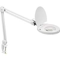 Adjustable Magnifier Lamp, 5 Diopter, LED Light, 47" Arm, C-Clamp, White XI489 | Ontario Packaging
