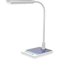 Goose Neck Desk Lamp with USB Charger, 8 W, LED, 15" Neck, White XI753 | Ontario Packaging
