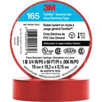 Temflex™ General Use Vinyl Electrical Tape 165, 19 mm (3/4") x 18 M (60'), Red, 6 mils XI867 | Ontario Packaging