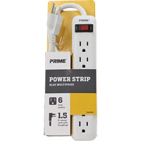 Power Strip, 6 Outlet(s), 1-1/2', 15 A, 1875 W, 125 V XJ246 | Ontario Packaging