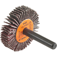 Coolcut™ Flap Wheel, Aluminum Oxide, 60 Grit, 1-1/2" x 3/8" x 1/4" YC398 | Ontario Packaging